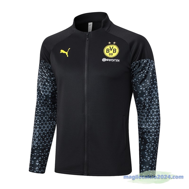 Set Completo Lunga Zip Giacca Borussia Dortmund 2023 2024 Nero Grigio Poco Prezzo