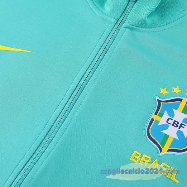 Set Completo Lunga Zip Giacca Brasile 2023 I Verde Poco Prezzo