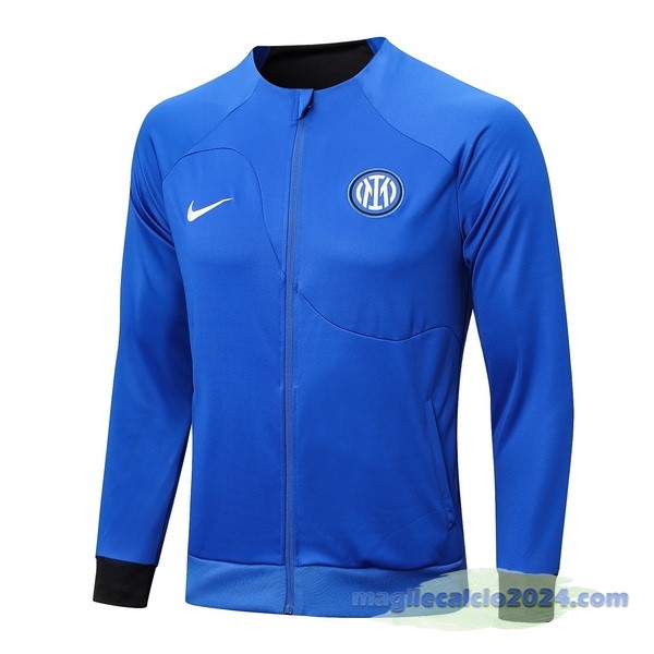Set Completo Lunga Zip Giacca Inter Milán 2023 2024 Blu Poco Prezzo