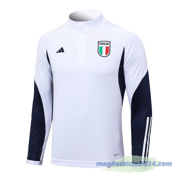 Set Completo Lunga Zip Giacca Italia 2023 Bianco Blu Navy Poco Prezzo