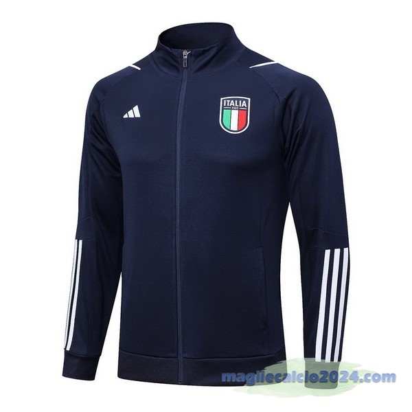 Set Completo Lunga Zip Giacca Italia 2023 Blu Navy Bianco Poco Prezzo