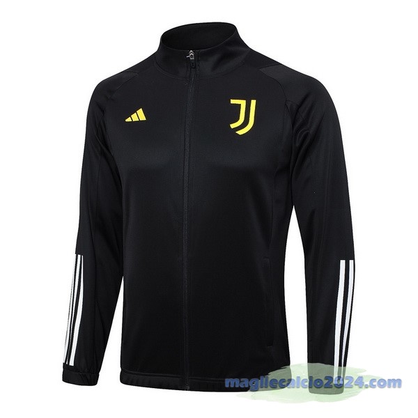 Set Completo Lunga Zip Giacca Juventus 2023 2024 Nero Bianco Giallo Poco Prezzo