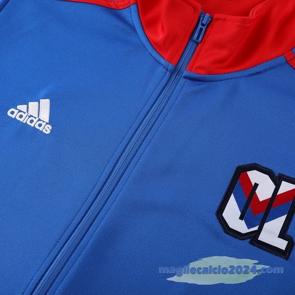 Set Completo Lunga Zip Giacca Lyon 2023 2024 Blu Rosso Poco Prezzo