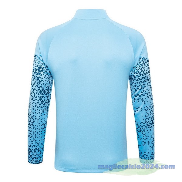 Set Completo Lunga Zip Giacca Manchester City 2023 2024 Blu Poco Prezzo