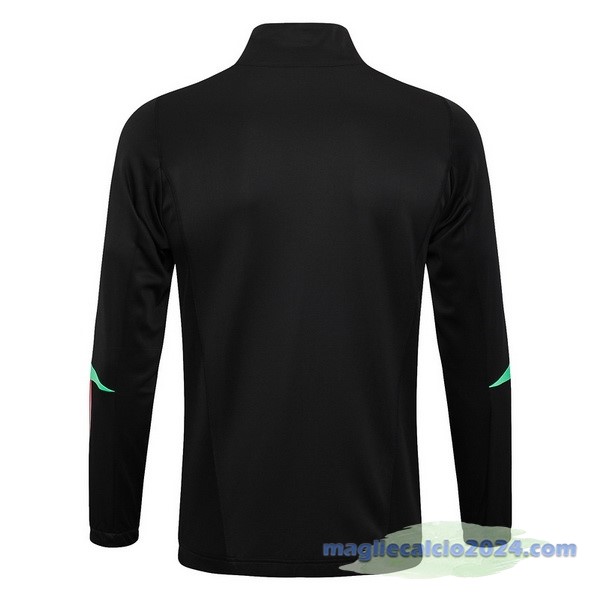 Set Completo Lunga Zip Giacca Manchester United 2023 2024 Nero Rosso Verde Poco Prezzo