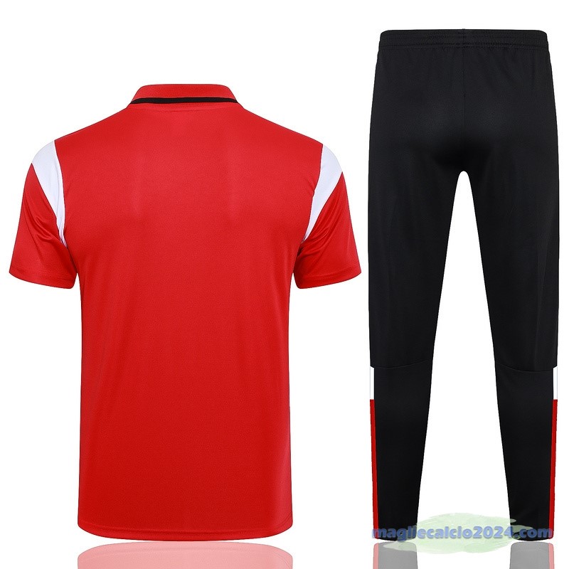 Set Completo Polo AC Milan 2023 2024 Rosso Bianco Nero Poco Prezzo