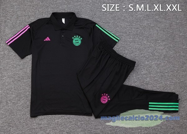 Set Completo Polo Bayern Múnich 2023 2024 Nero Poco Prezzo