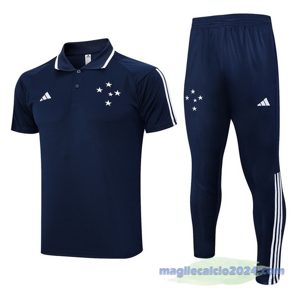 Set Completo Polo Cruzeiro 2023 2024 Blu Navy Poco Prezzo