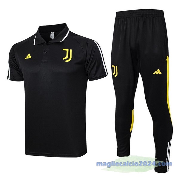 Set Completo Polo Juventus 2023 2024 Nero Giallo Poco Prezzo