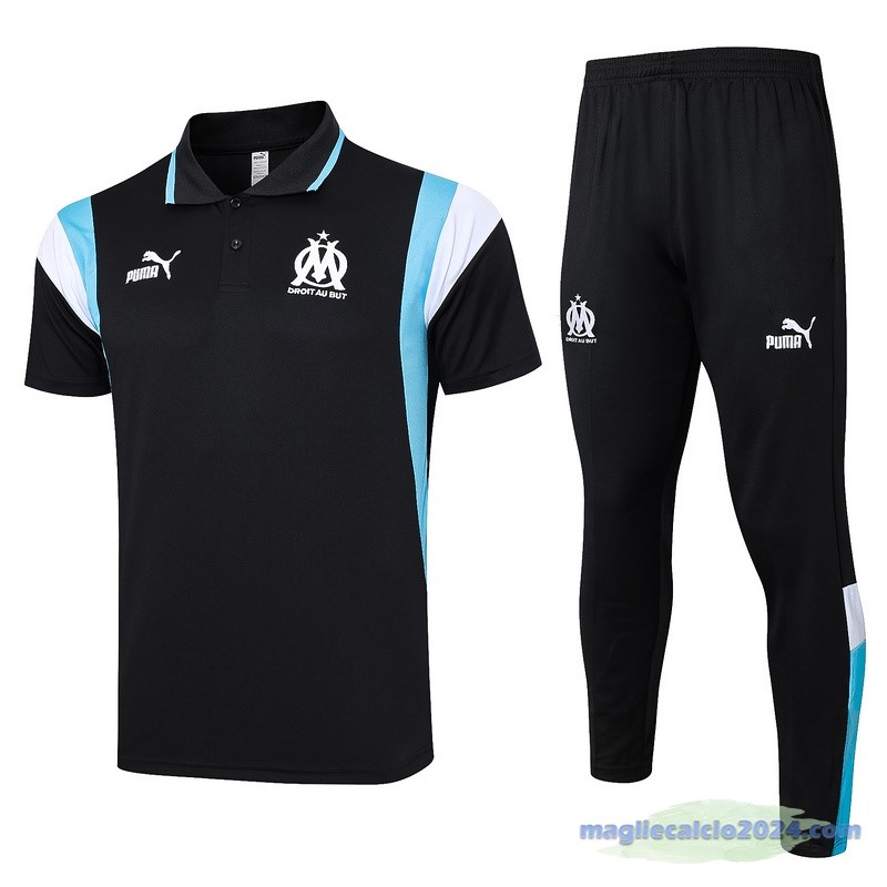 Set Completo Polo Marsella 2023 2024 Blu Navy Bianco Poco Prezzo