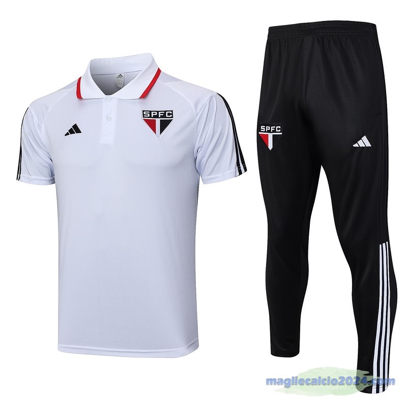 Set Completo Polo São Paulo 2023 2024 Bianco Nero Poco Prezzo
