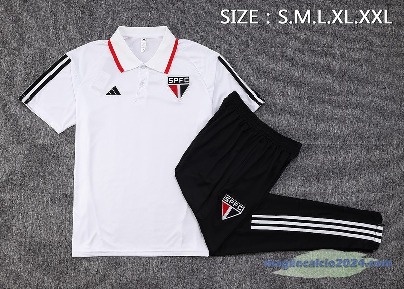 Set Completo Polo São Paulo 2023 2024 Bianco Nero Poco Prezzo