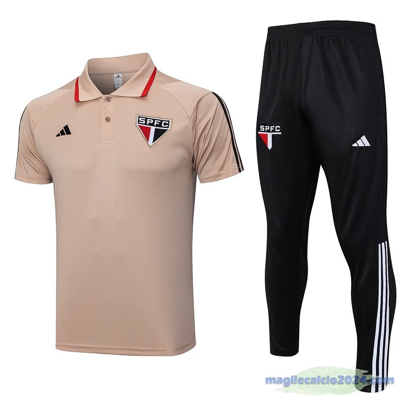 Set Completo Polo São Paulo 2023 2024 Giallo Arancione Poco Prezzo
