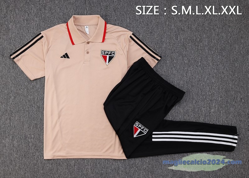 Set Completo Polo São Paulo 2023 2024 Giallo Arancione Poco Prezzo