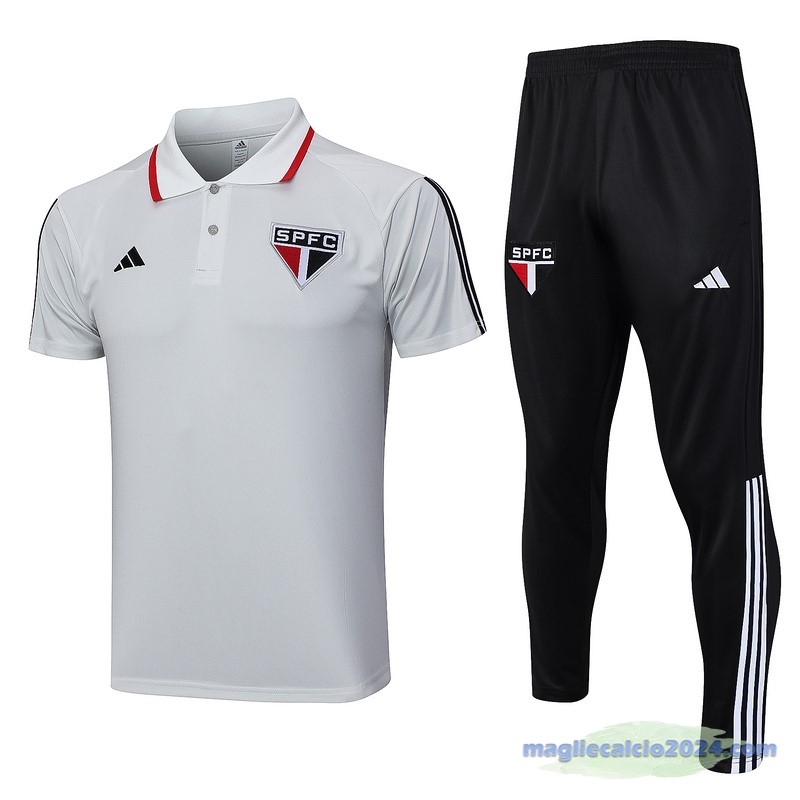 Set Completo Polo São Paulo 2023 2024 Grigio Luce Poco Prezzo