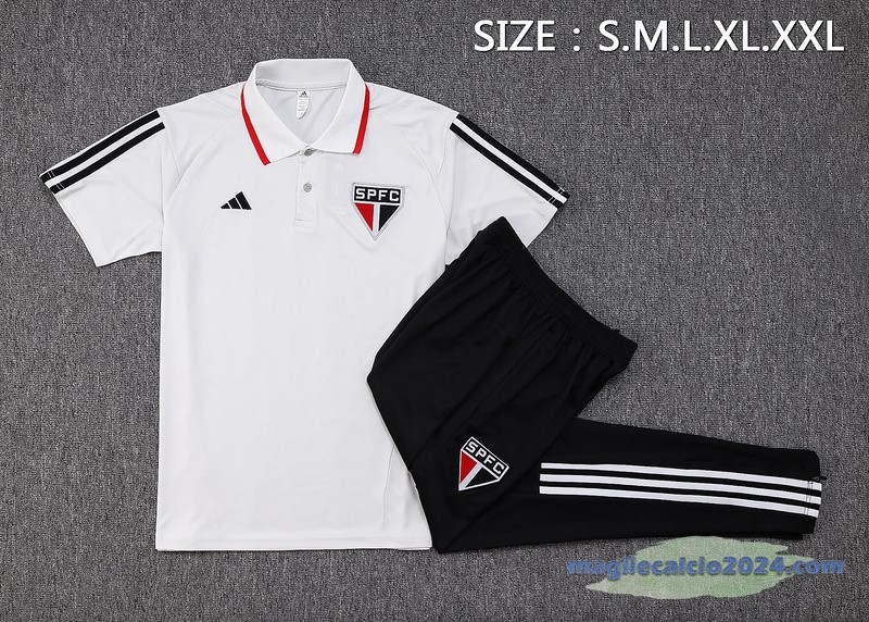 Set Completo Polo São Paulo 2023 2024 Grigio Luce Poco Prezzo