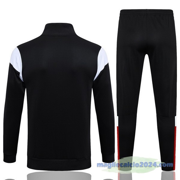 Set Completo Set Completo Lunga Zip Giacca AC Milan 2023 2024 Nero Bianco Rosso Poco Prezzo