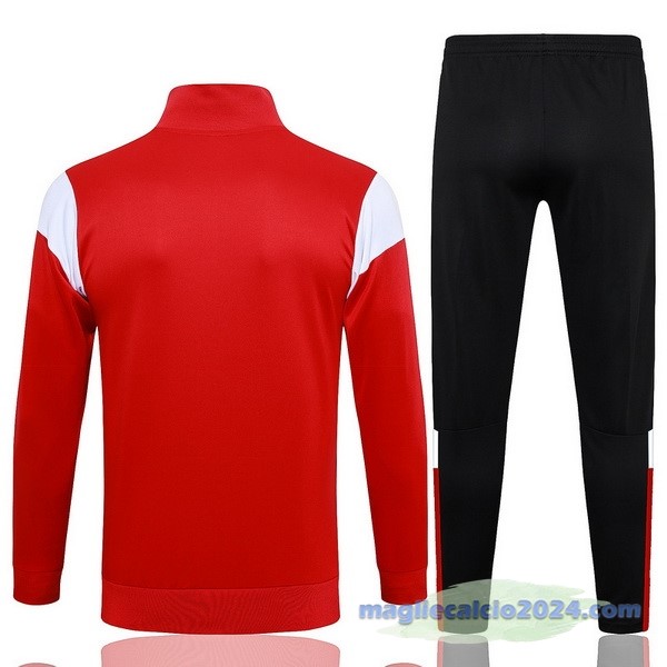 Set Completo Set Completo Lunga Zip Giacca AC Milan 2023 2024 Rosso Bianco Nero Poco Prezzo