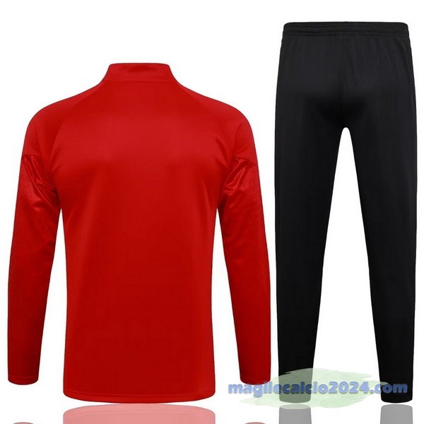 Set Completo Set Completo Lunga Zip Giacca AC Milan 2023 2024 Rosso III Nero Poco Prezzo