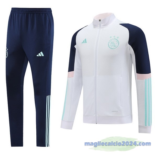 Set Completo Set Completo Lunga Zip Giacca Ajax 2023 2024 Blu Bianco Rosa Poco Prezzo
