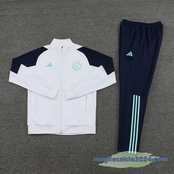 Set Completo Set Completo Lunga Zip Giacca Ajax 2023 2024 Blu Bianco Rosa Poco Prezzo