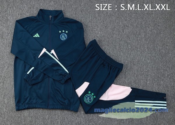 Set Completo Set Completo Lunga Zip Giacca Ajax 2023 2024 Blu Navy Rosa Poco Prezzo