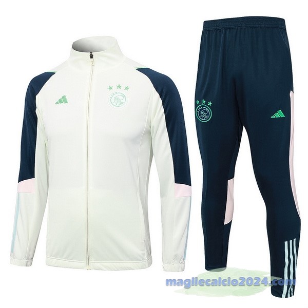 Set Completo Set Completo Lunga Zip Giacca Ajax 2023 2024 Verde Luce Blu Poco Prezzo