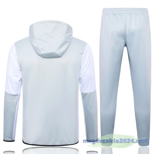 Set Completo Set Completo Lunga Zip Giacca Al Nassr 2023 2024 Grigio Bianco Poco Prezzo