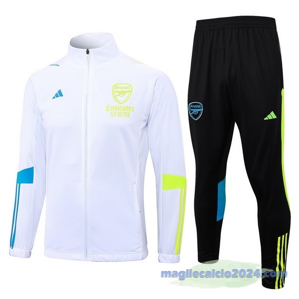 Set Completo Set Completo Lunga Zip Giacca Arsenal 2023 2024 Bianco Blu Nero Poco Prezzo