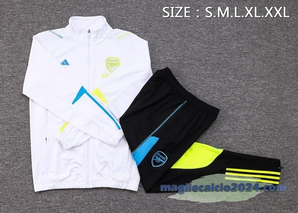 Set Completo Set Completo Lunga Zip Giacca Arsenal 2023 2024 Bianco Blu Nero Poco Prezzo