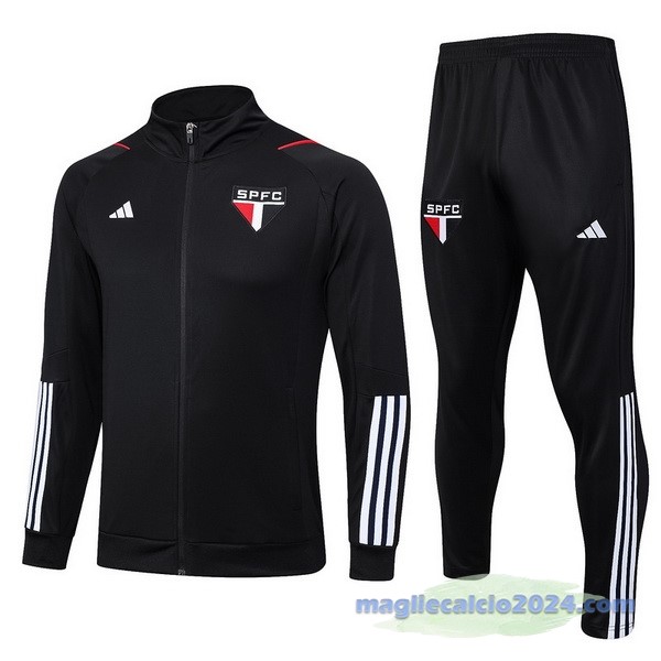 Set Completo Set Completo Lunga Zip Giacca Arsenal 2023 2024 Nero Bianco Poco Prezzo