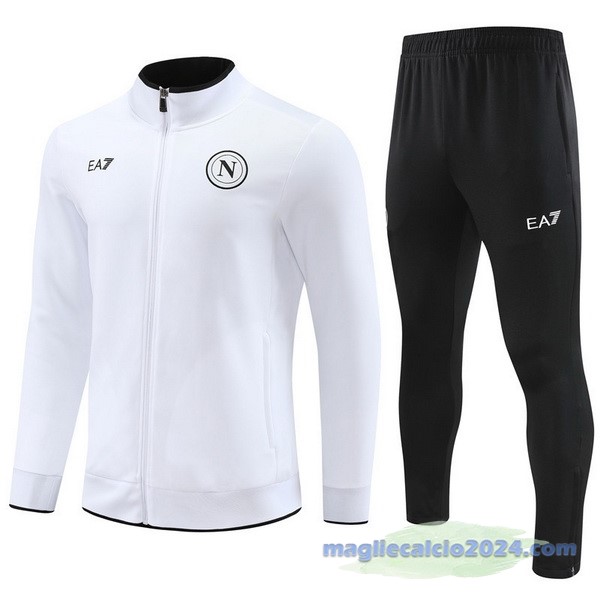 Set Completo Set Completo Lunga Zip Giacca Bambino Napoli 2023 2024 Bianco Nero Poco Prezzo