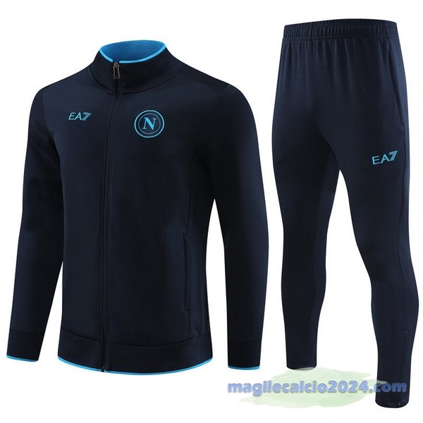 Set Completo Set Completo Lunga Zip Giacca Bambino Napoli 2023 2024 Blu Navy Poco Prezzo