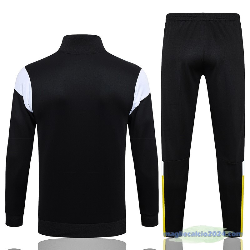 Set Completo Set Completo Lunga Zip Giacca Borussia Dortmund 2023 2024 Nero Giallo Bianco Poco Prezzo