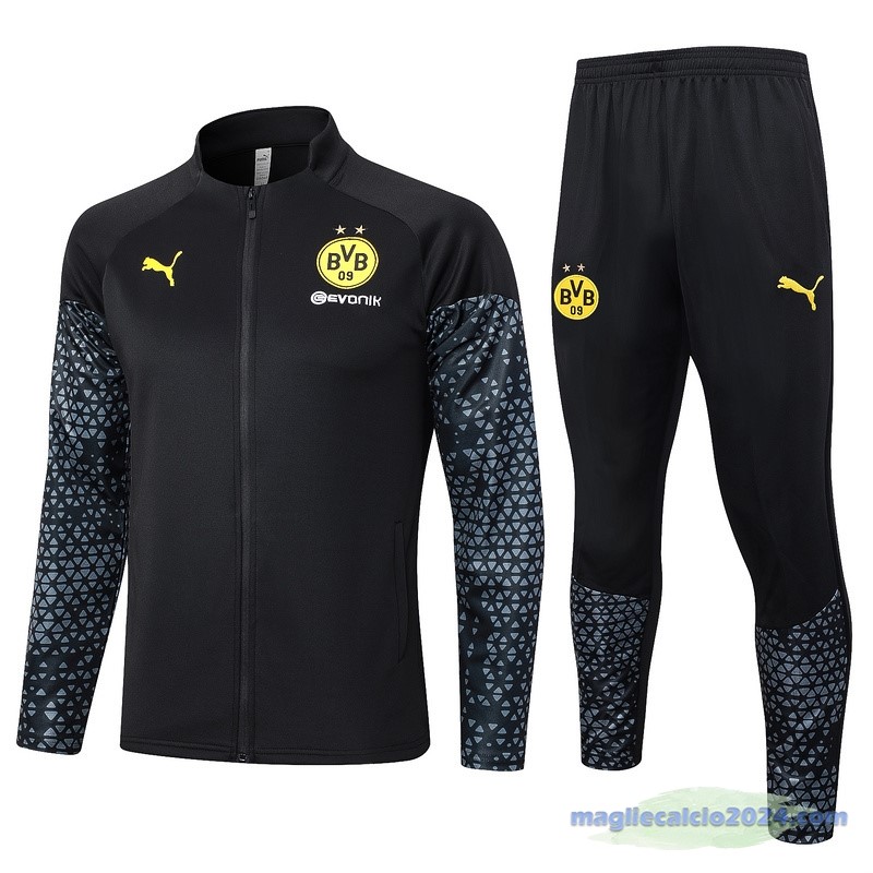 Set Completo Set Completo Lunga Zip Giacca Borussia Dortmund 2023 2024 Nero Grigio Poco Prezzo