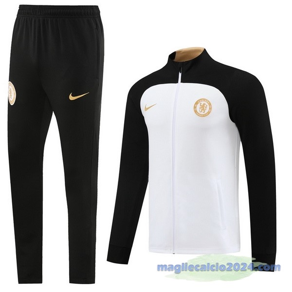 Set Completo Set Completo Lunga Zip Giacca Chelsea 2023 2024 Nero Bianco Giallo Poco Prezzo