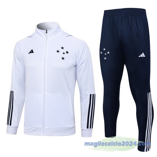 Set Completo Set Completo Lunga Zip Giacca Cruzeiro 2023 2024 Bianco Blu Navy Poco Prezzo