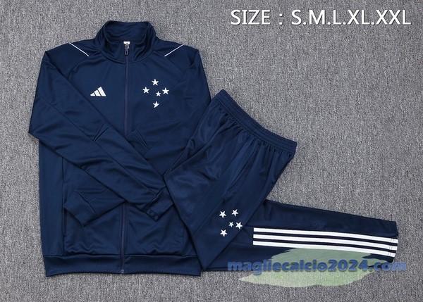 Set Completo Set Completo Lunga Zip Giacca Cruzeiro 2023 2024 Blu Navy Poco Prezzo