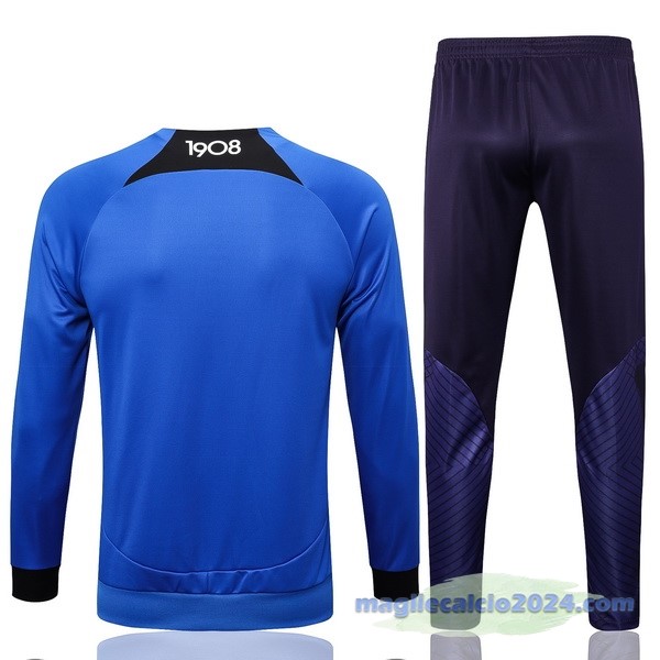 Set Completo Set Completo Lunga Zip Giacca Inter Milán 2023 2024 Blu Purpureo Poco Prezzo