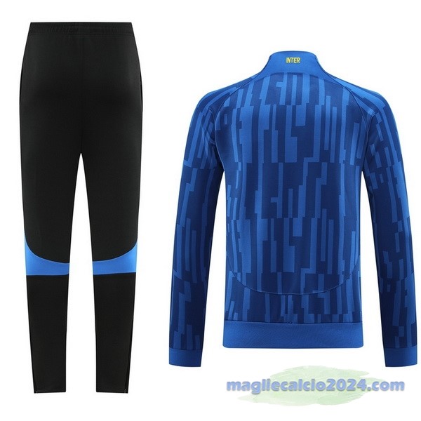 Set Completo Set Completo Lunga Zip Giacca Inter Milán 2023 2024 Nero Blu Poco Prezzo