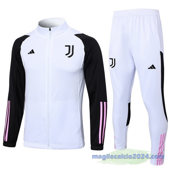 Set Completo Set Completo Lunga Zip Giacca Juventus 2023 2024 Bianco Nero Poco Prezzo