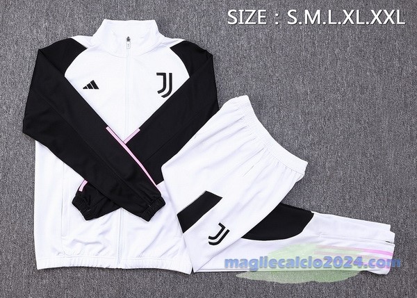 Set Completo Set Completo Lunga Zip Giacca Juventus 2023 2024 Bianco Nero Poco Prezzo