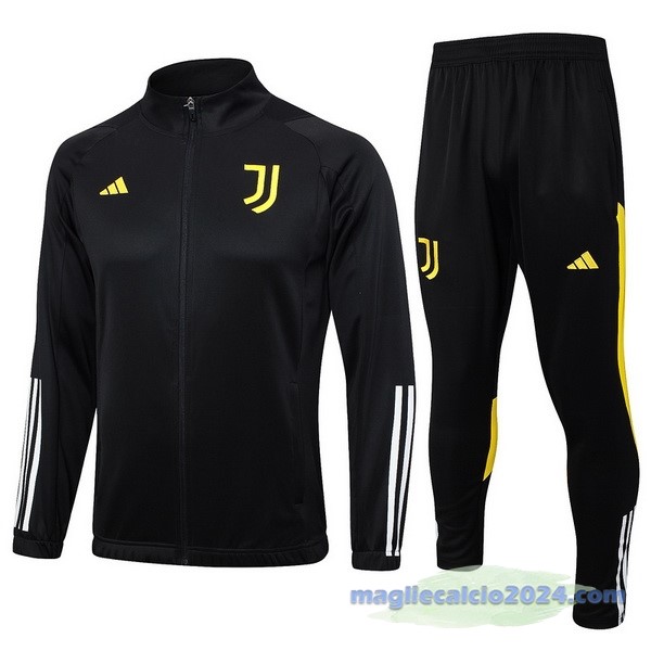 Set Completo Set Completo Lunga Zip Giacca Juventus 2023 2024 Nero Bianco Giallo Poco Prezzo