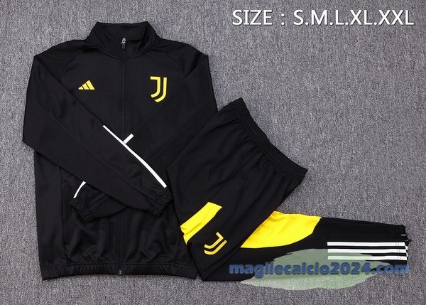 Set Completo Set Completo Lunga Zip Giacca Juventus 2023 2024 Nero Bianco Giallo Poco Prezzo