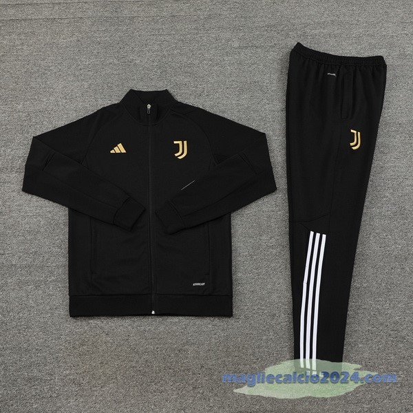 Set Completo Set Completo Lunga Zip Giacca Juventus 2023 2024 Nero Bianco Poco Prezzo