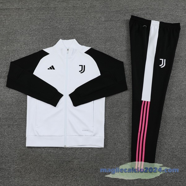 Set Completo Set Completo Lunga Zip Giacca Juventus 2023 2024 Nero Bianco Rosa Poco Prezzo