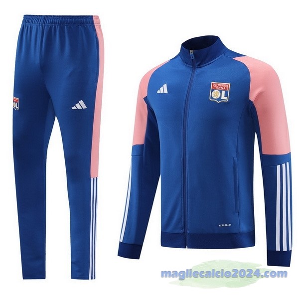 Set Completo Set Completo Lunga Zip Giacca Lyon 2023 2024 Blu Rosa Poco Prezzo