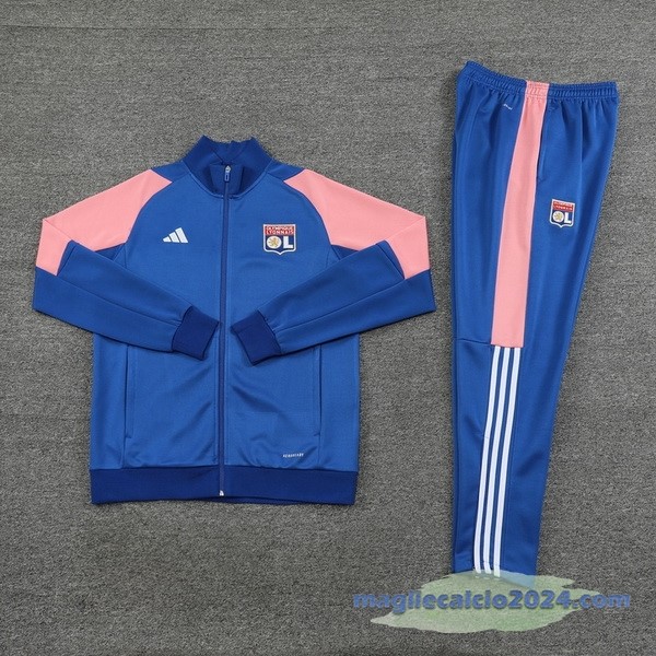 Set Completo Set Completo Lunga Zip Giacca Lyon 2023 2024 Blu Rosa Poco Prezzo
