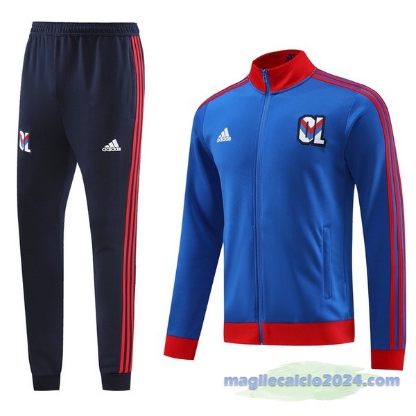Set Completo Set Completo Lunga Zip Giacca Lyon 2023 2024 Blu Rosso Poco Prezzo