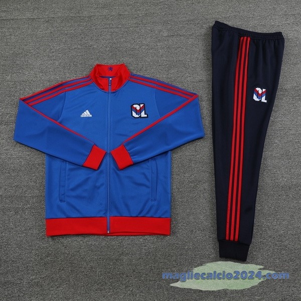 Set Completo Set Completo Lunga Zip Giacca Lyon 2023 2024 Blu Rosso Poco Prezzo